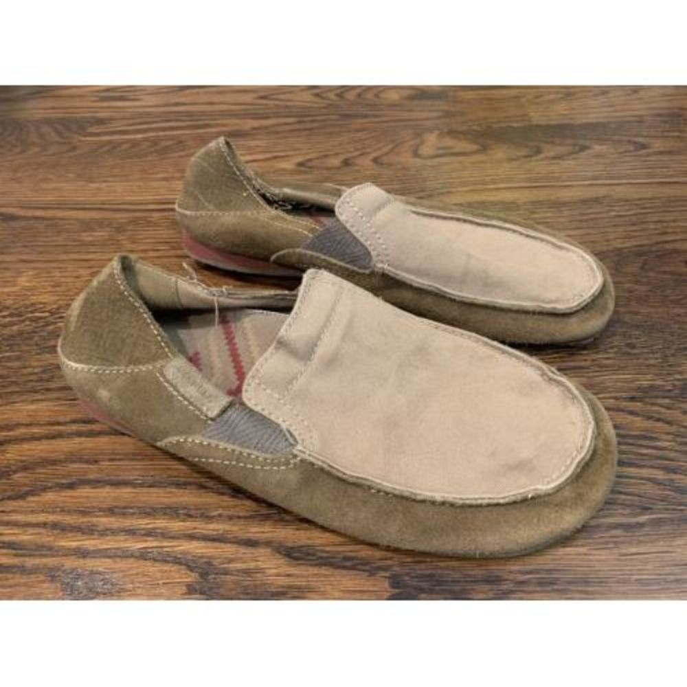 MERRELL KANGAROO BROWN TAN SUEDE & FABRIC‎ CASUAL LOAFERS SHOES MENS 7.5